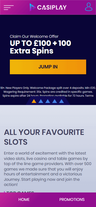Casiplay Casino Mobile screenshot